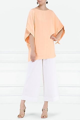 Peach Boat Neck Top by PABLE