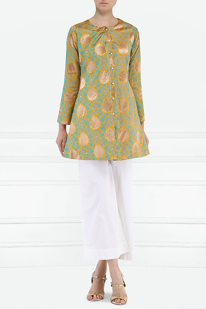 Mustard brocade jacket available only at Pernia's Pop Up Shop.