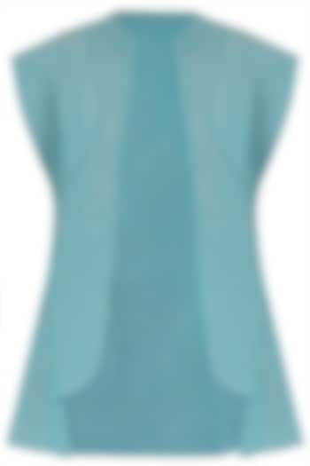 Turquoise Sleeveless Jacket by PABLE