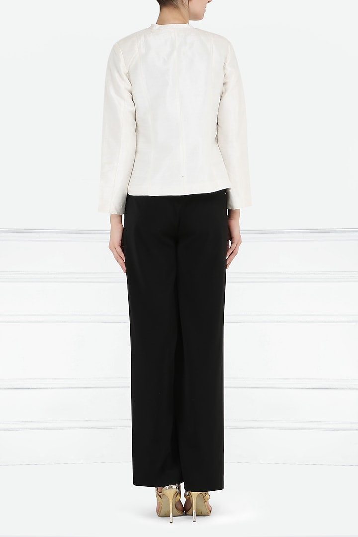 White silk jacket available only at Pernia's Pop Up Shop.