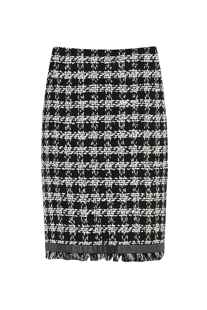 Black and White Fringe Skirt by PABLE