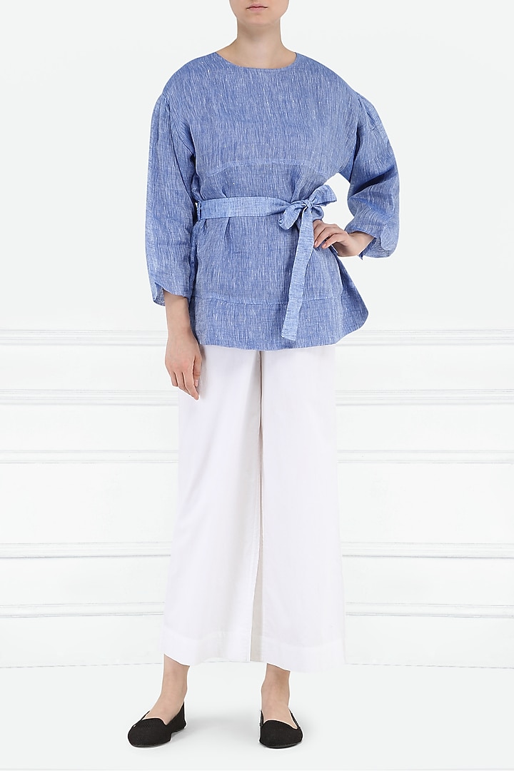 Blue flared sleeves top available only at Pernia's Pop Up Shop.