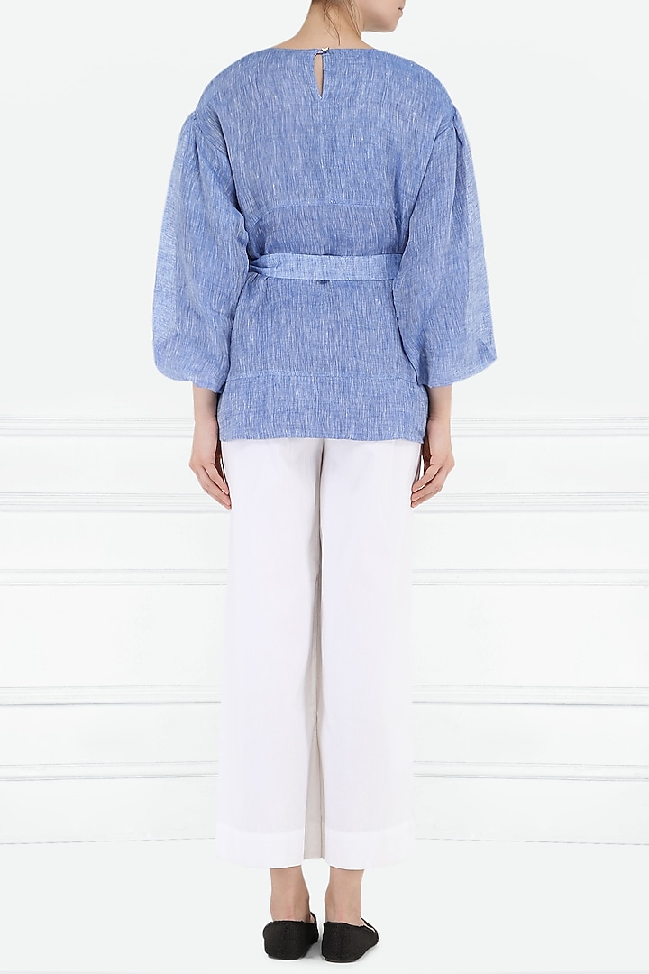 Blue flared sleeves top available only at Pernia's Pop Up Shop.
