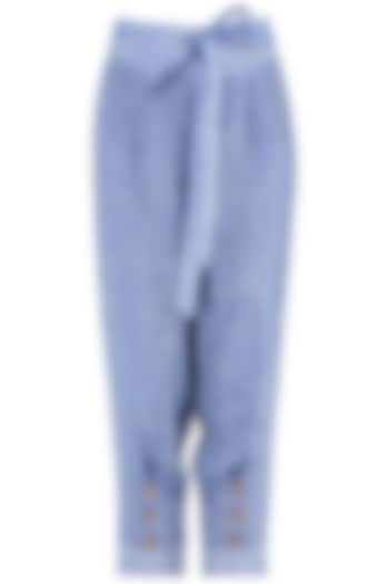 Blue linen pants available only at Pernia's Pop Up Shop.