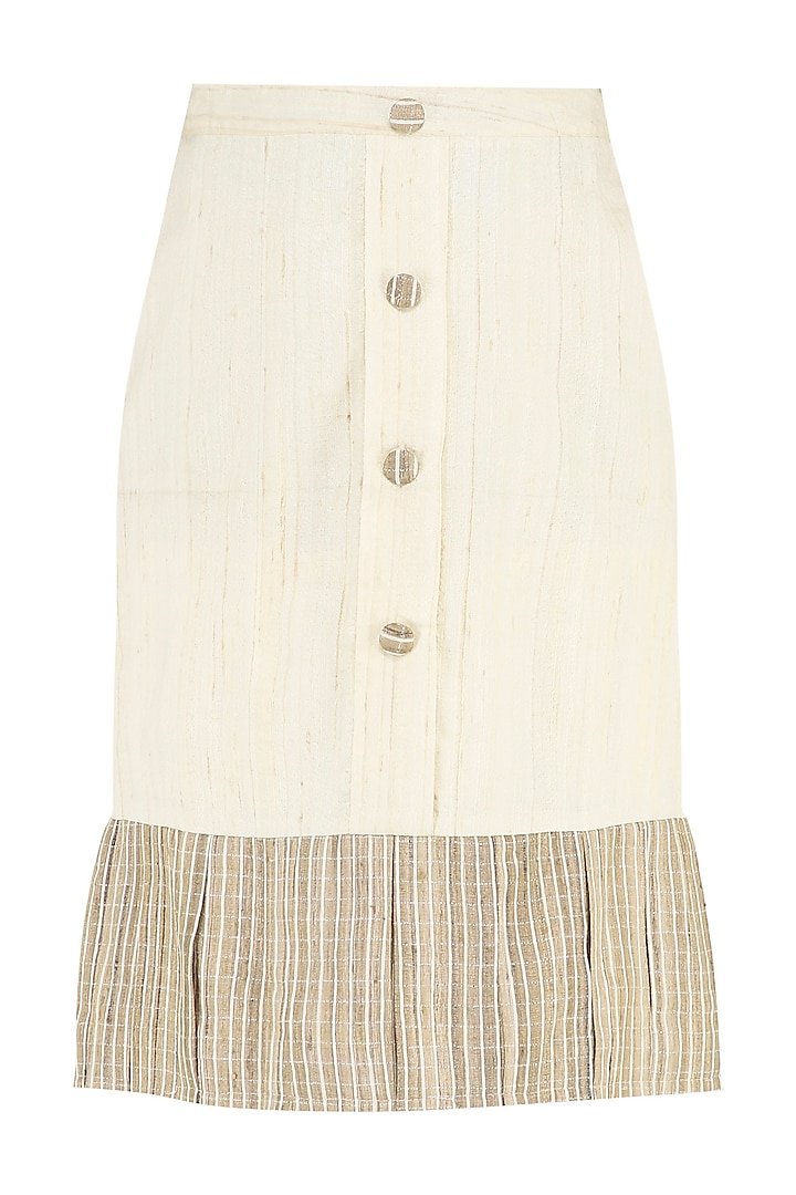 Cream Ruffled Skirt by PABLE