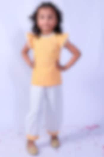 Turmeric Yellow Pant Set For Girls by Pankhuri by Priyanka - Kids