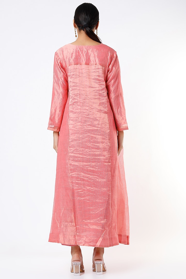 Sky Pink Hand Embroidered Kurta Set by Pink City By Sarika at Pernia's Pop Up Shop