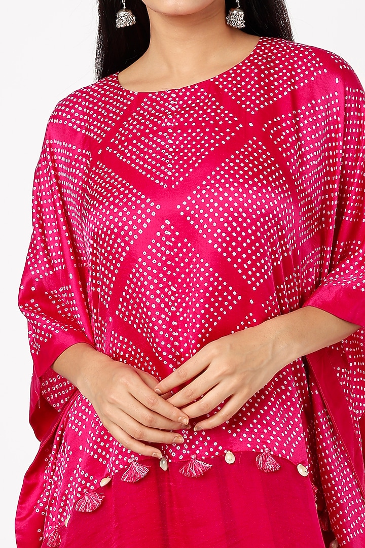 Fuchsia Modal Satin Dhoti Set by Pink City By Sarika at Pernia's Pop Up Shop