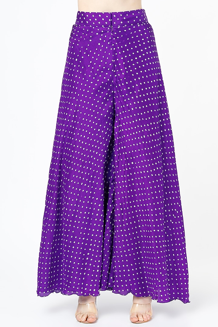 Purple Silk Wedding Sharara Set With Potli Bag by Pink City By Sarika at Pernia's Pop Up Shop