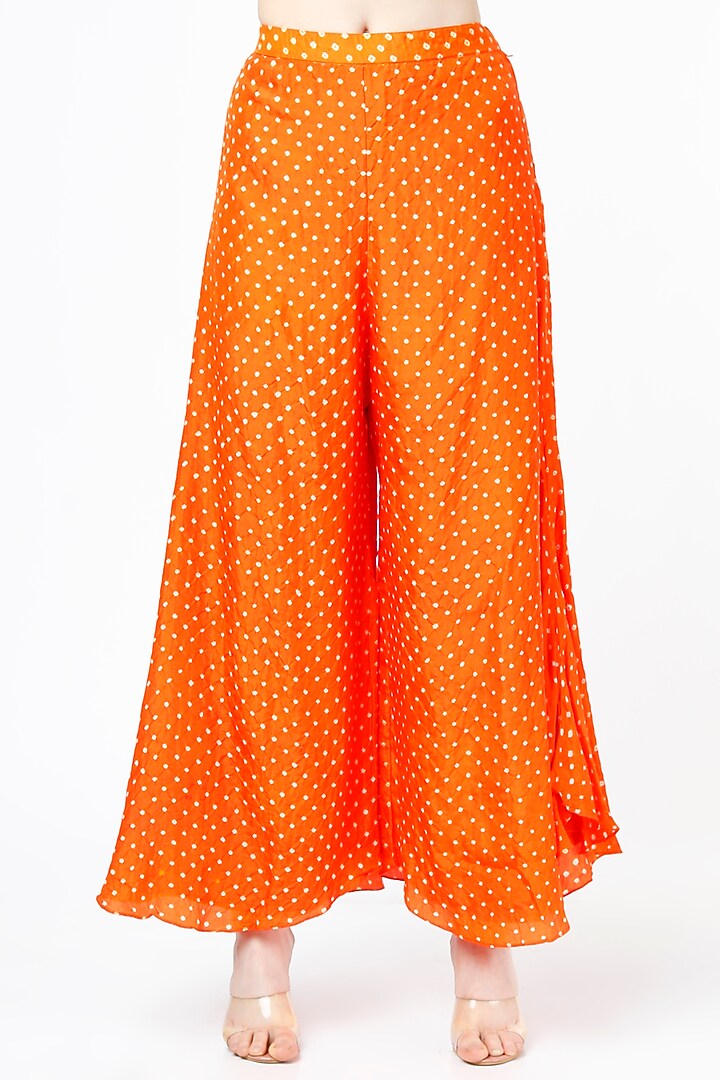 Orange Silk Cape Set by Pink City By Sarika at Pernia's Pop Up Shop
