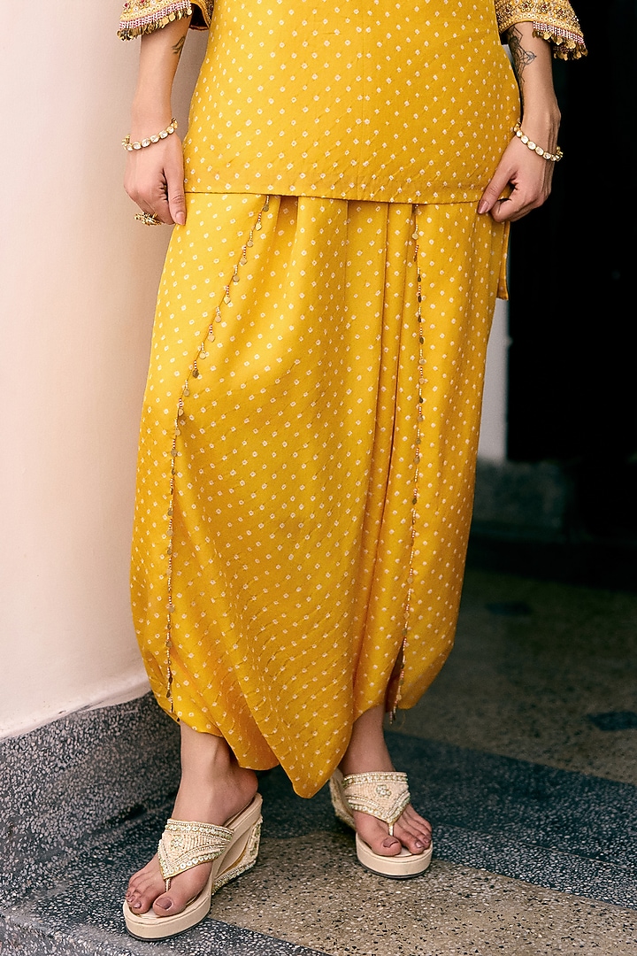 Yellow Silk Resham Embroidered Kurta Set by Pink City By Sarika at Pernia's Pop Up Shop