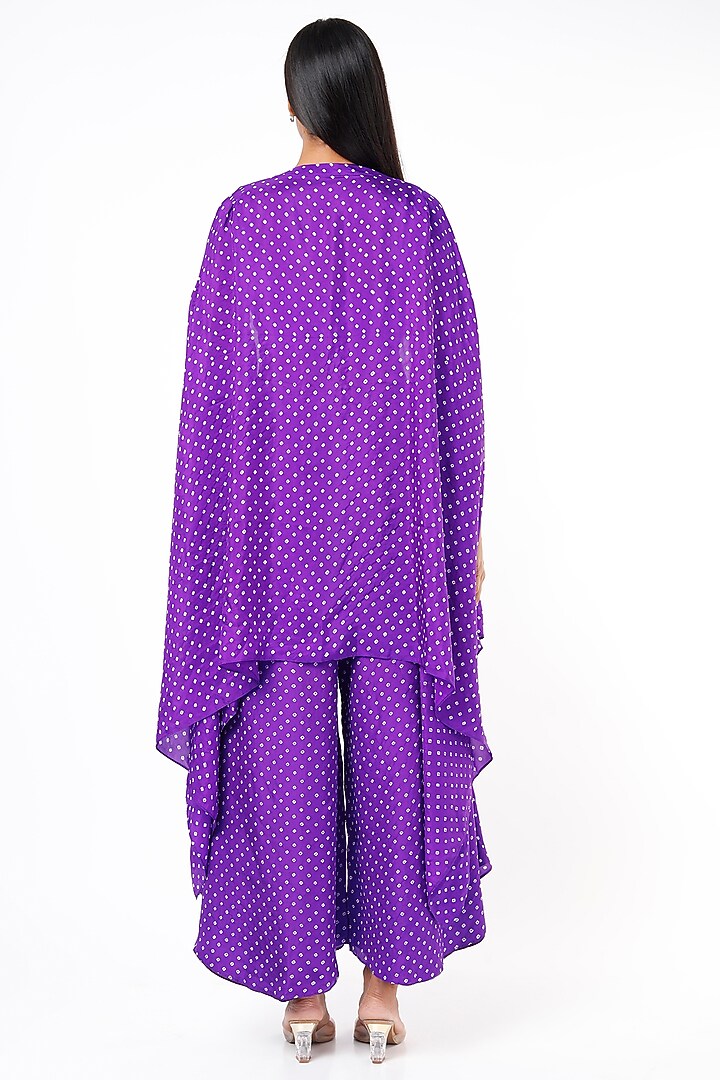 Purple Embellished Cape Set by Pink City By Sarika at Pernia's Pop Up Shop