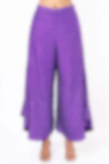 Purple Embellished Cape Set by Pink City By Sarika at Pernia's Pop Up Shop