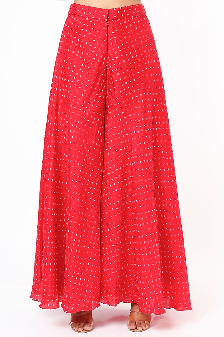 Red Cape Set With Mirror Work by Pink City By Sarika at Pernia's Pop Up Shop