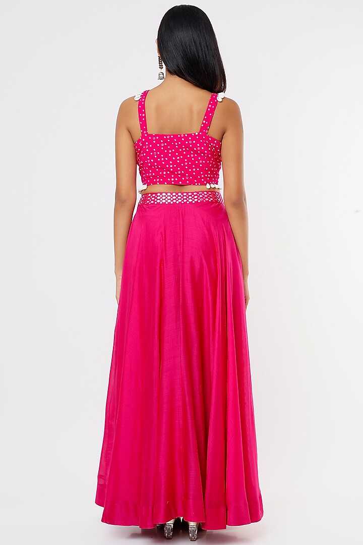 Pink Chanderi Silk Wedding Lehenga Set by Pink City By Sarika at Pernia's Pop Up Shop