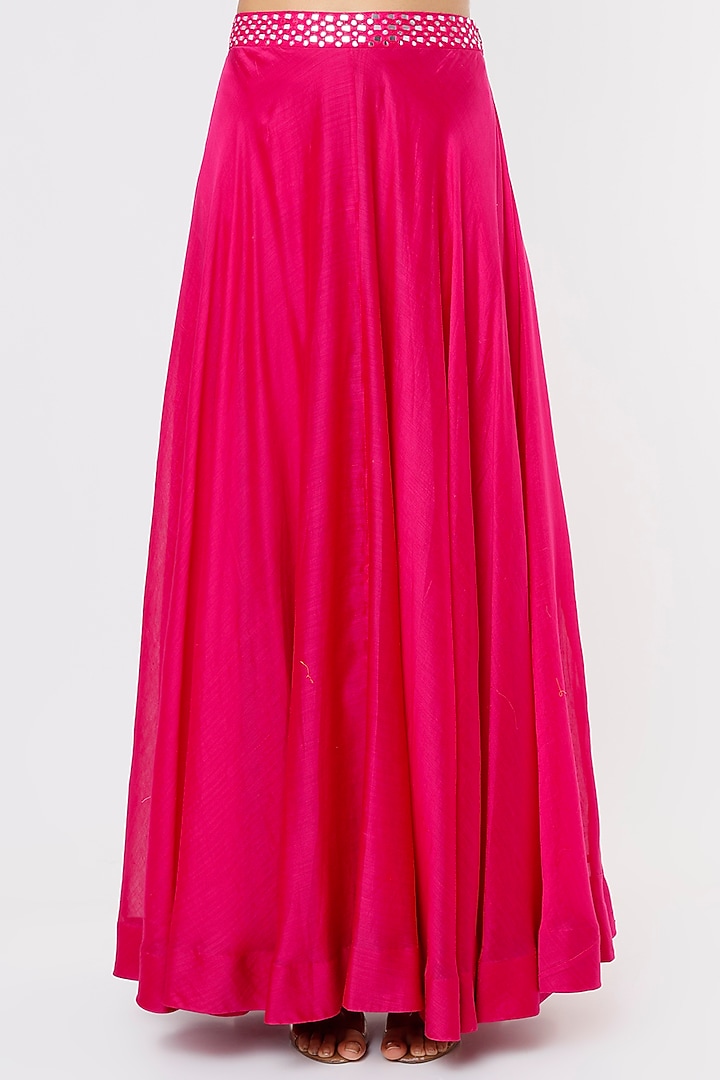 Pink Chanderi Silk Wedding Lehenga Set by Pink City By Sarika at Pernia's Pop Up Shop