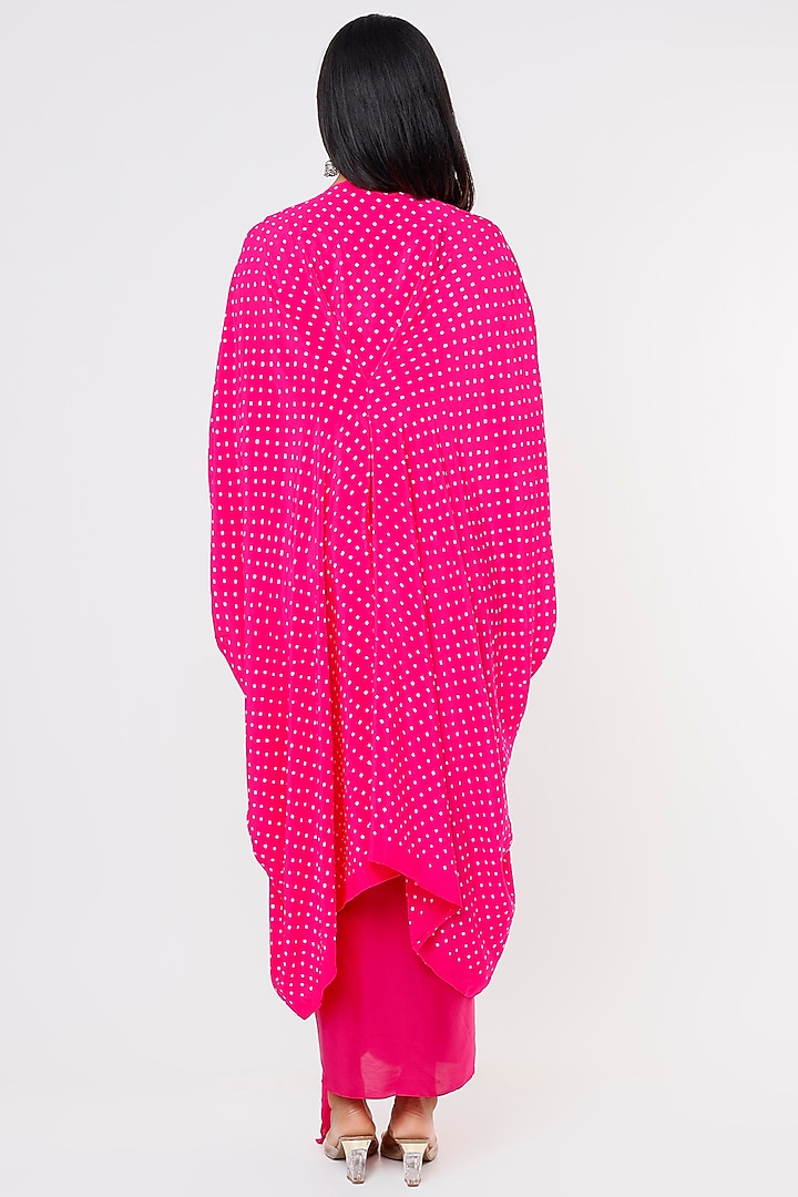 Pink Silk Cape Set by Pink City By Sarika at Pernia's Pop Up Shop