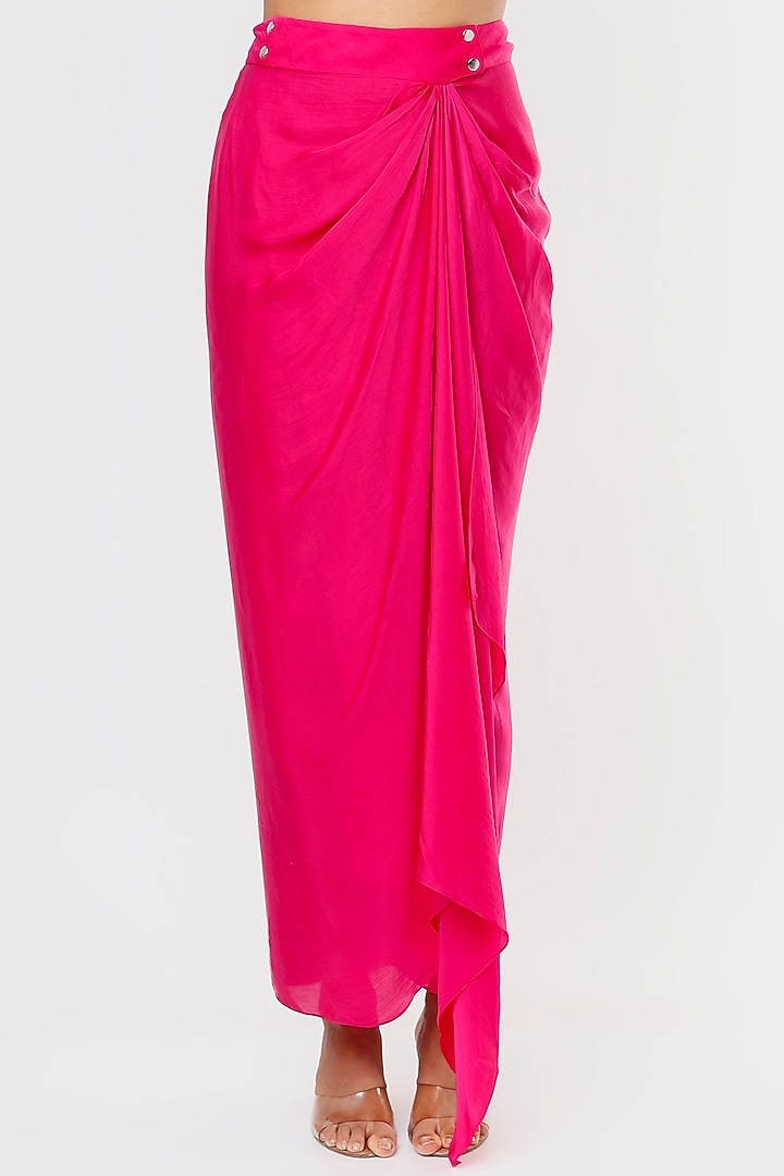 Pink Silk Cape Set by Pink City By Sarika at Pernia's Pop Up Shop