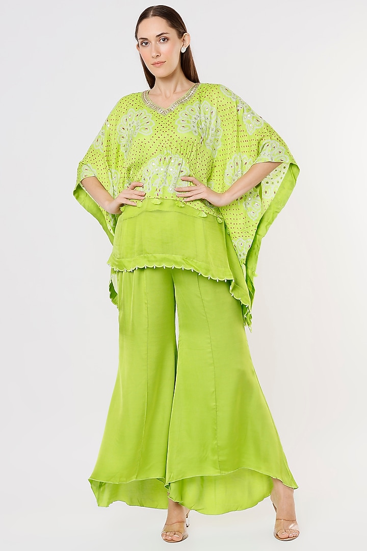 Mint Green Bandhani Kurta Set by Pink City By Sarika at Pernia's Pop Up Shop