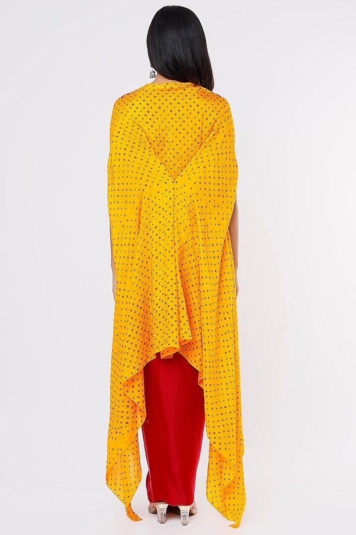 Orange Embroidered Cape Set by Pink City By Sarika at Pernia's Pop Up Shop