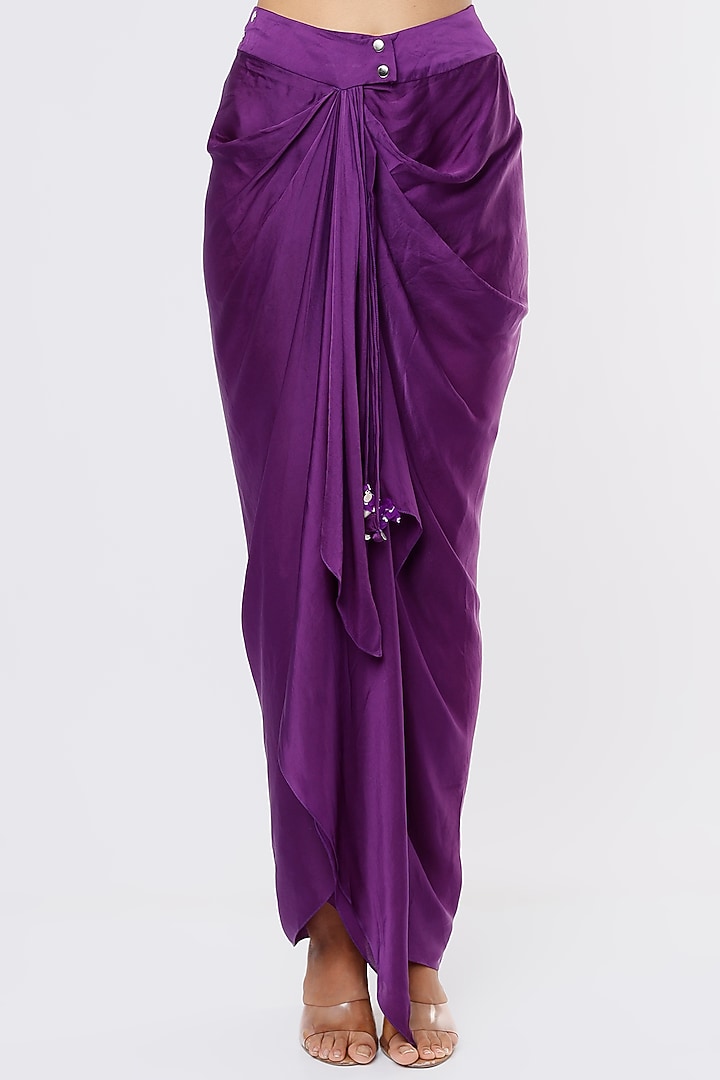Purple Embroidered Cape Set by Pink City By Sarika at Pernia's Pop Up Shop