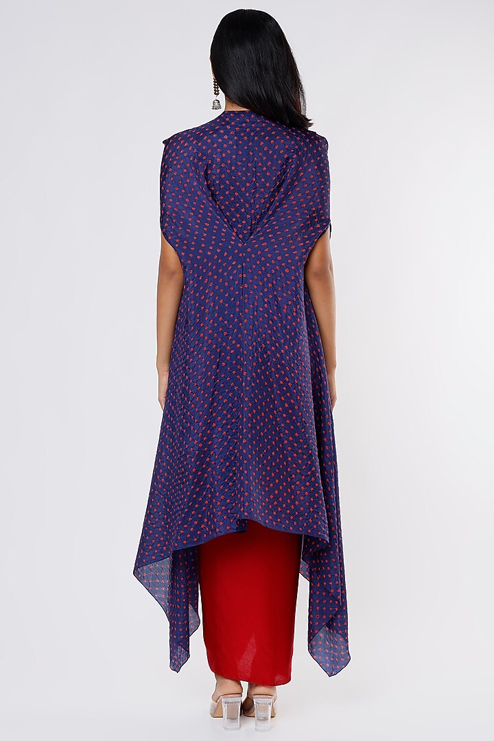 Blueberry Embroidered Cape Set by Pink City By Sarika at Pernia's Pop Up Shop