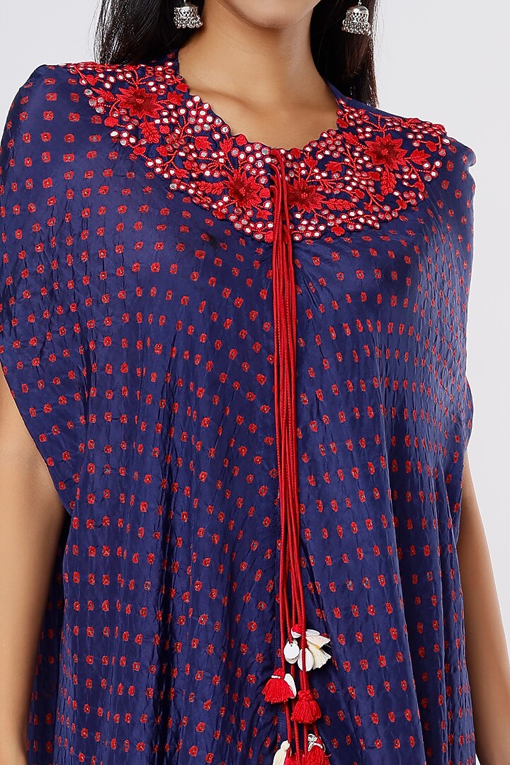Blueberry Embroidered Cape Set by Pink City By Sarika at Pernia's Pop Up Shop