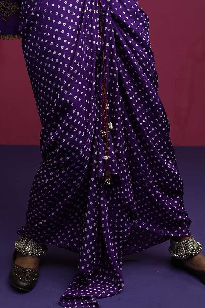 Purple Silk Paisley Embroidered Co-Ord Set by Pink City By Sarika at Pernia's Pop Up Shop