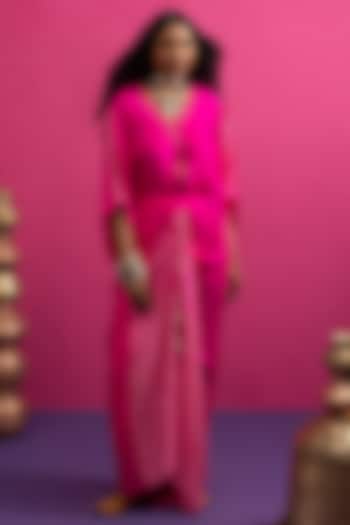 Pink Silk Skirt Set by Pink City By Sarika at Pernia's Pop Up Shop