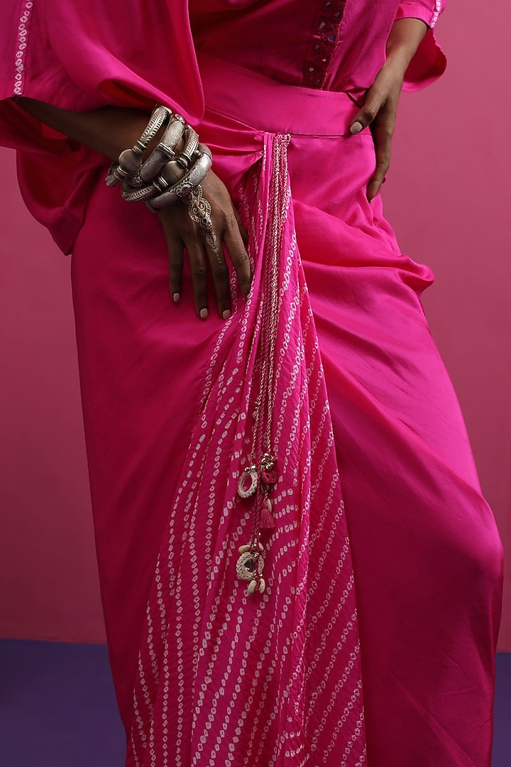 Pink Silk Skirt Set by Pink City By Sarika at Pernia's Pop Up Shop