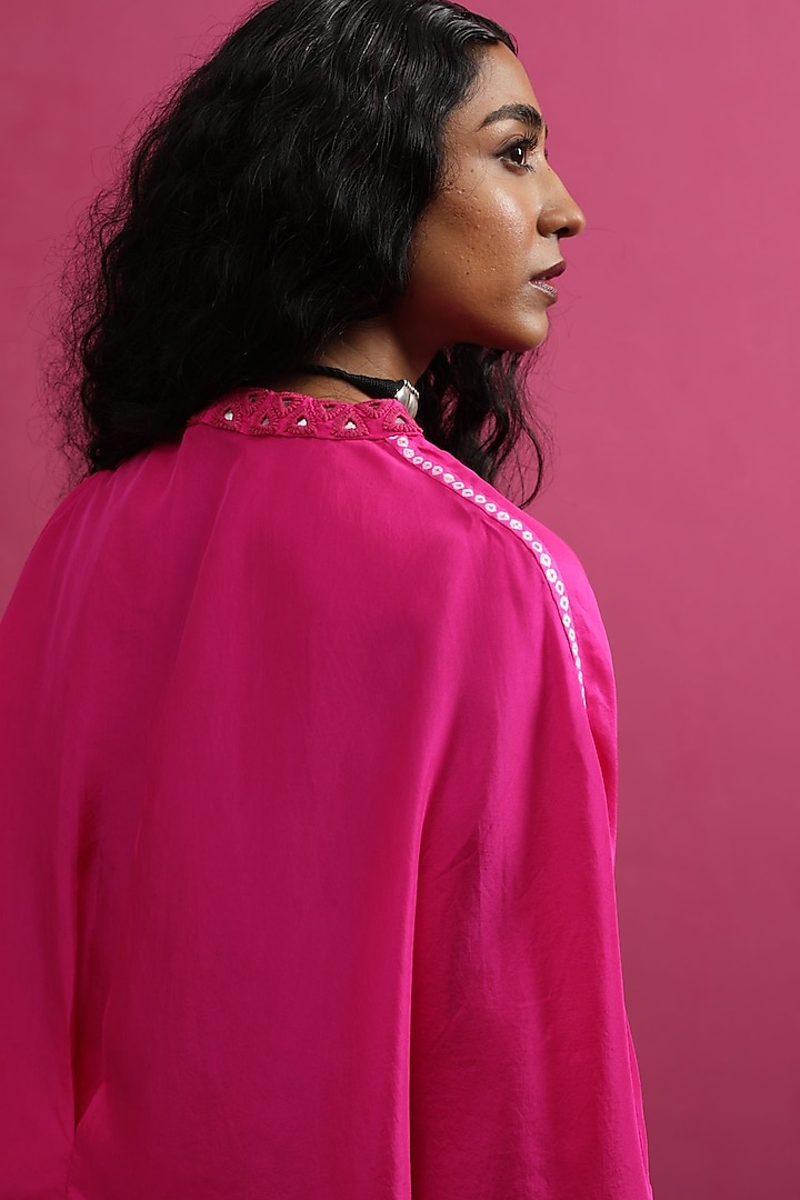 Pink Silk Skirt Set by Pink City By Sarika at Pernia's Pop Up Shop