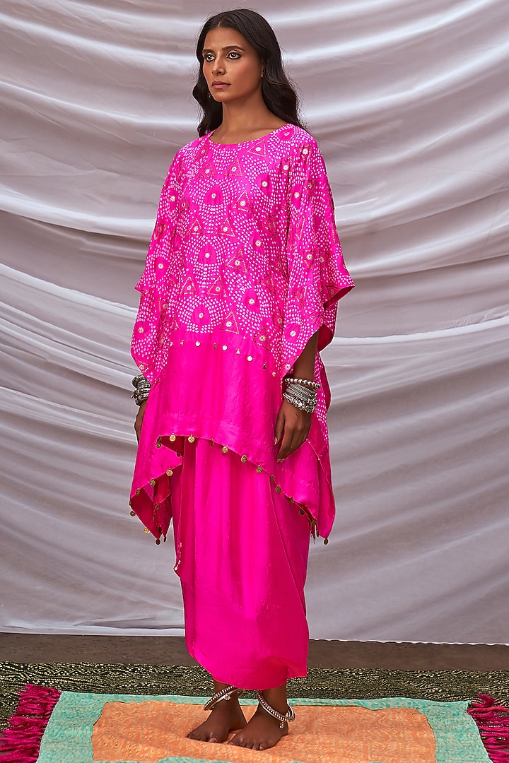 Hot Pink Embroidered Wedding Sharara Set by Pink City By Sarika at Pernia's Pop Up Shop