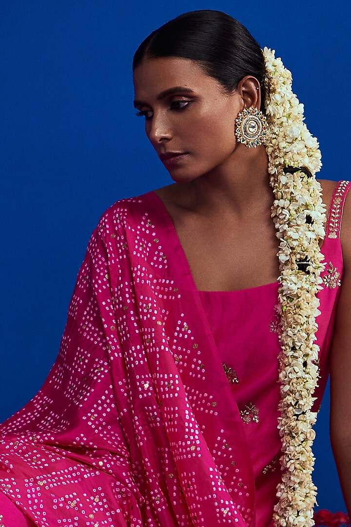 Hot Pink Embroidered Kurta Set by Pink City By Sarika at Pernia's Pop Up Shop