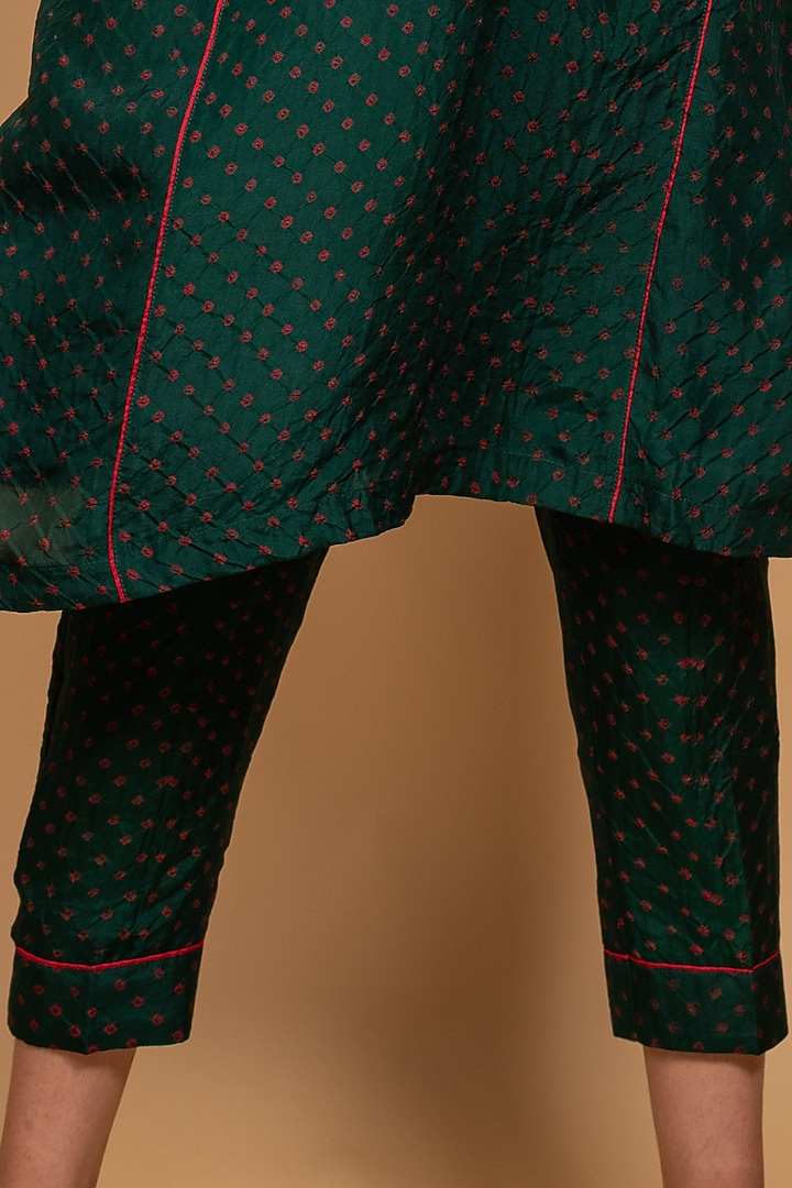 Emerald Green Hand Embroidered Kaftan Set by Pink City By Sarika at Pernia's Pop Up Shop