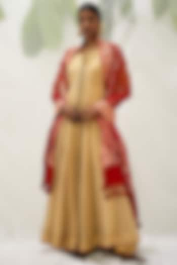 Gold Tissue Anarkali Se by Pink City By Sarika at Pernia's Pop Up Shop