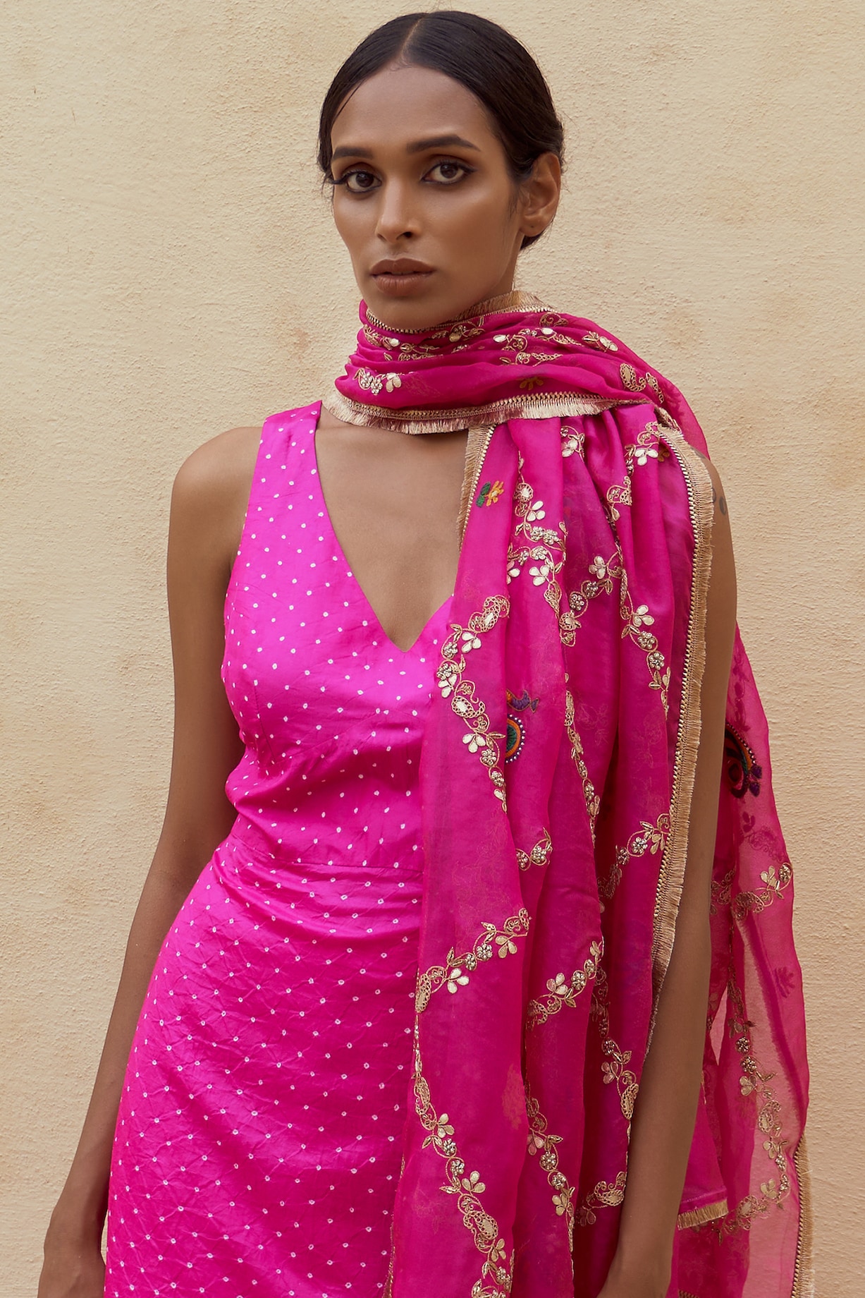 Bessie Organza Pink Kurta Set main image 0
