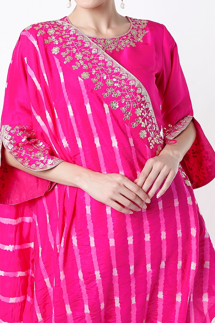 Fuchsia Dhoti Set With Tie-Up Dupatta by Pink City By Sarika at Pernia's Pop Up Shop