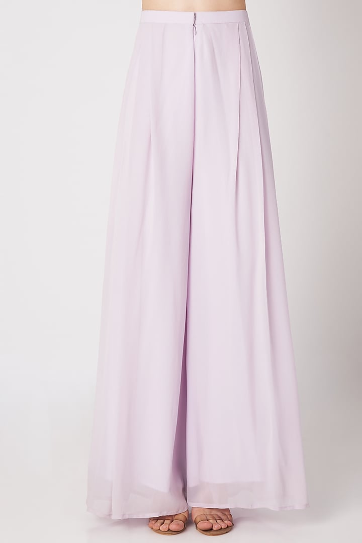 Purple Embroidered Crop Top Set by Priya Chhabria at Pernia's Pop Up Shop