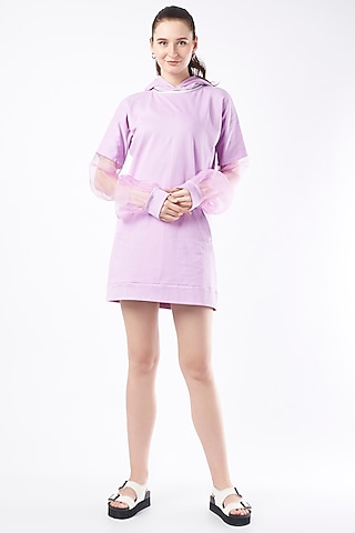 Lavender Jersey T-shirt Hoodie Dress by Pocket Stories