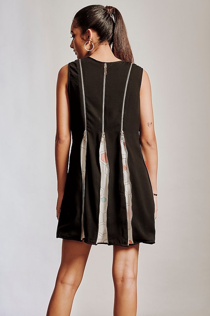 Black & White Printed Crepe Summer Dress by Pocket Stories at Pernia's Pop Up Shop
