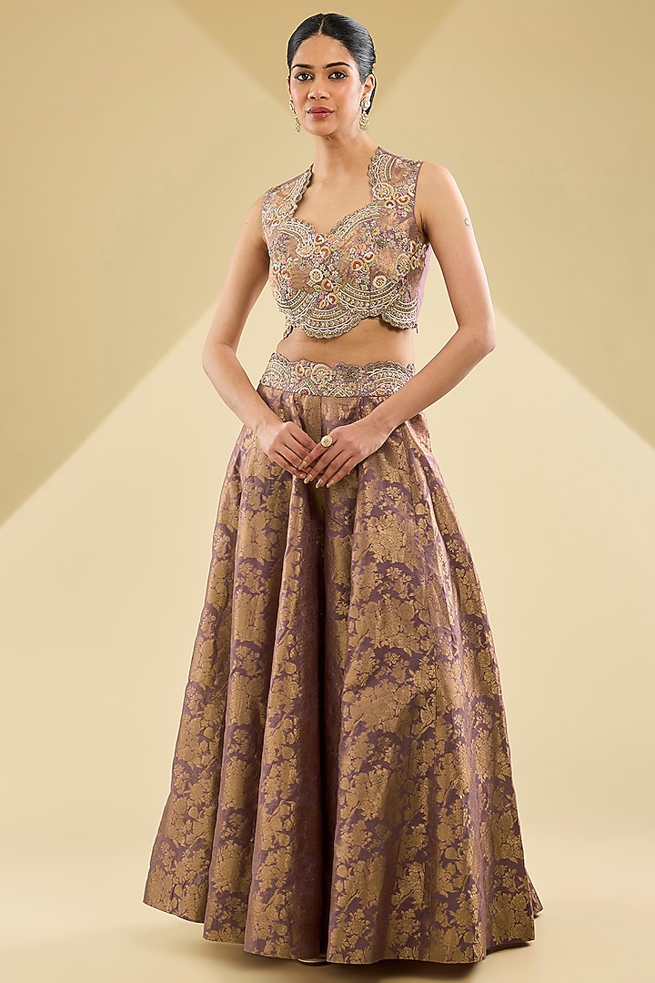 Lilac Organza Cape Set by Petticoat Lane at Pernia's Pop Up Shop