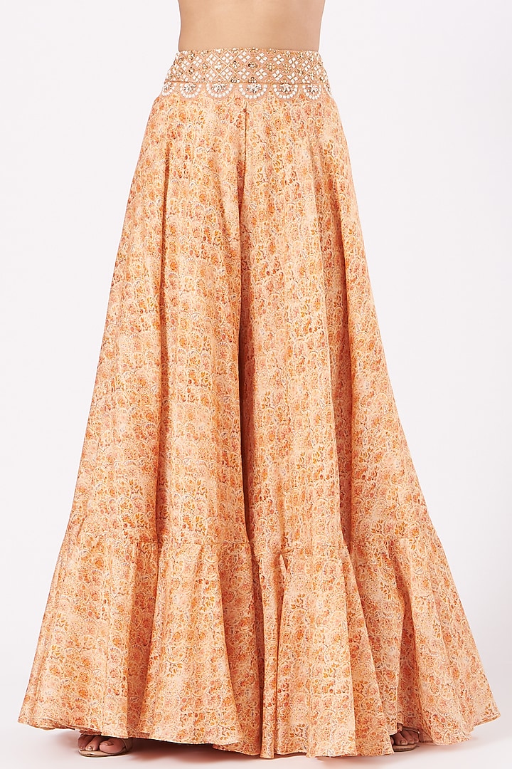 Peach Embroidered Wedding Sharara Set by Petticoat Lane at Pernia's Pop Up Shop