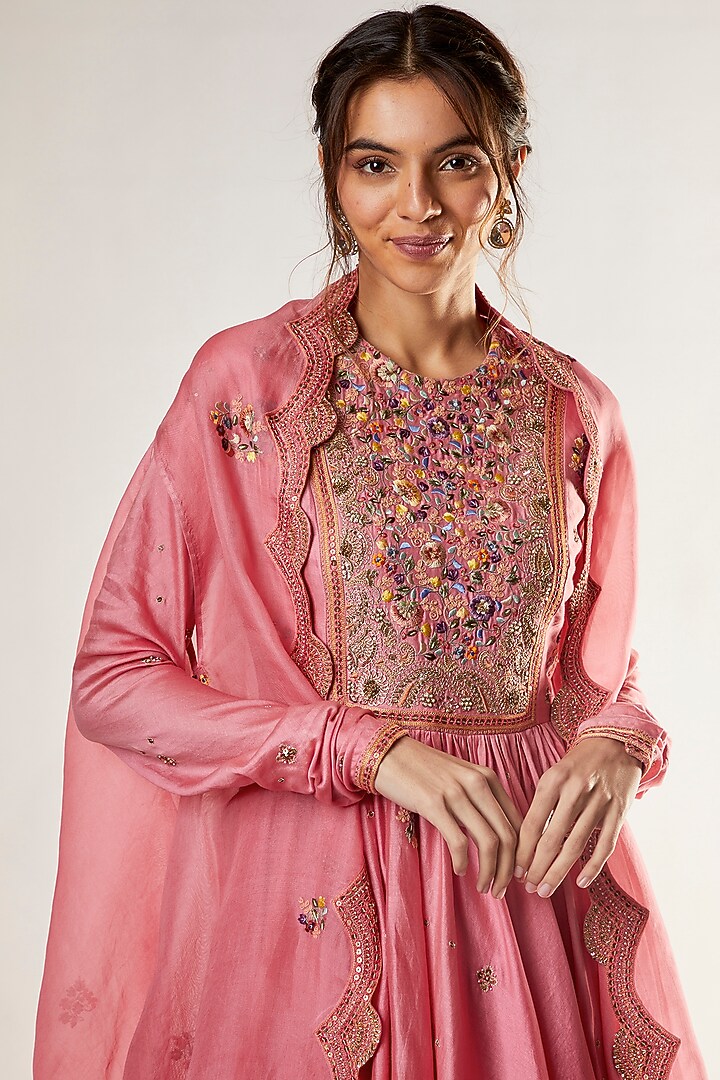 Pink Brocade Wedding Sharara Set by Petticoat Lane at Pernia's Pop Up Shop
