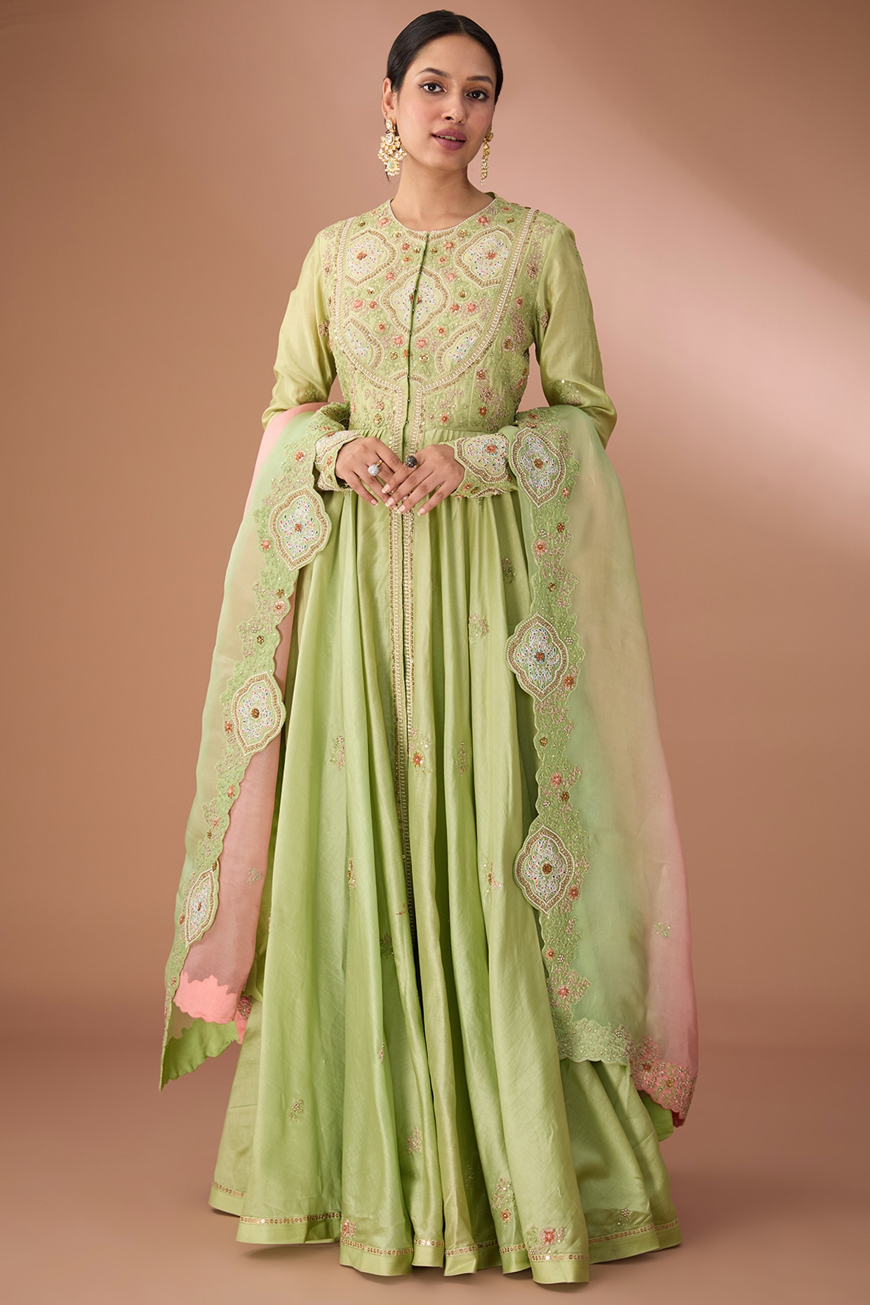 Shop Emerald Green Anarkali for Women Online from India's Luxury Designers  2024