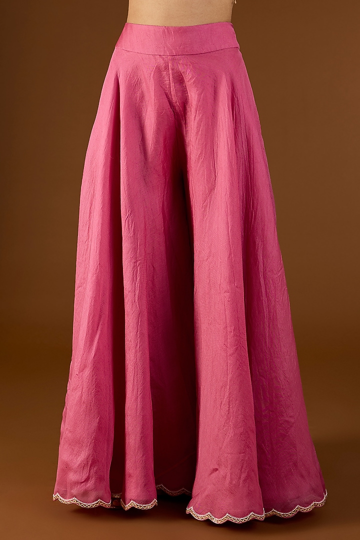 Old Rose Brocade Wedding Sharara Set by Petticoat Lane at Pernia's Pop Up Shop
