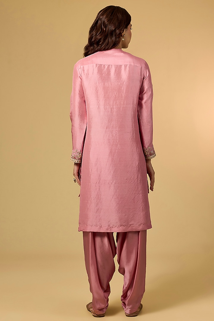 Lilac Dupion Silk Brocade Patchwork Kurta Set by Petticoat Lane at Pernia's Pop Up Shop