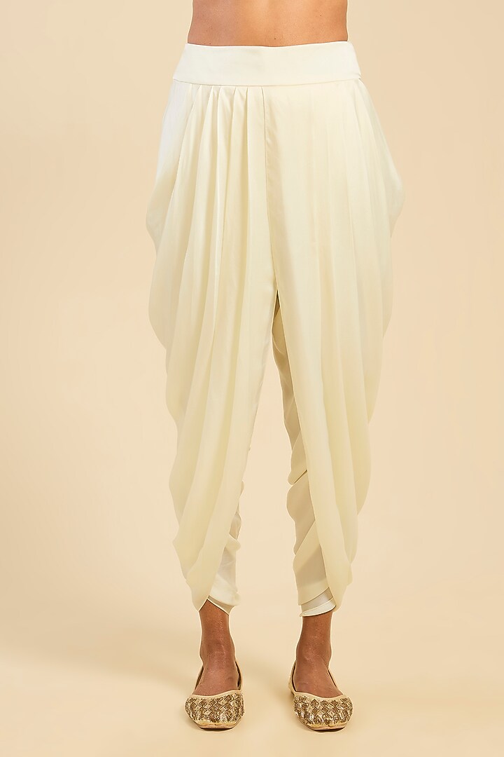 Mustard Chanderi High-Low Asymmetrical Kurta Set by Petticoat Lane at Pernia's Pop Up Shop