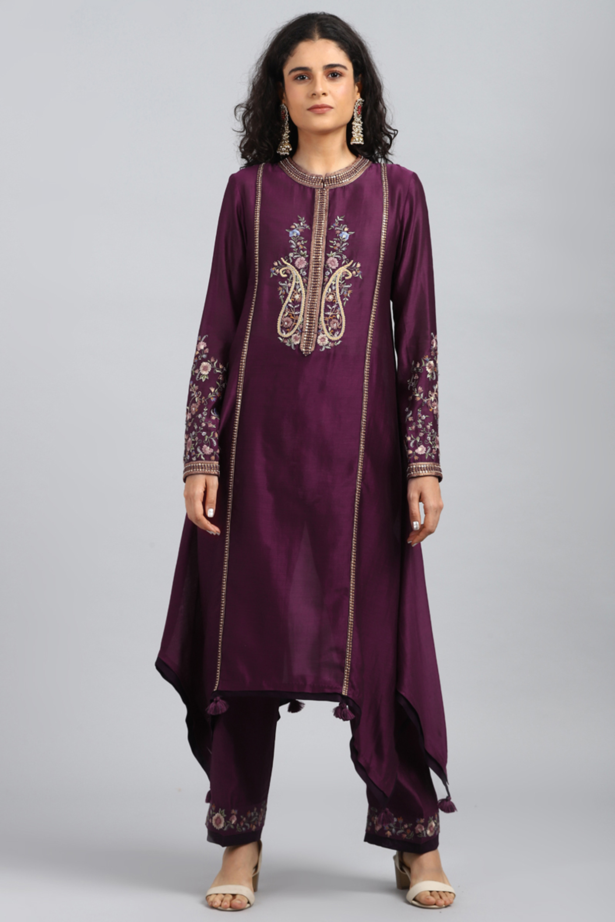 Purple Digital Printed Kurta Set by Petticoat Lane