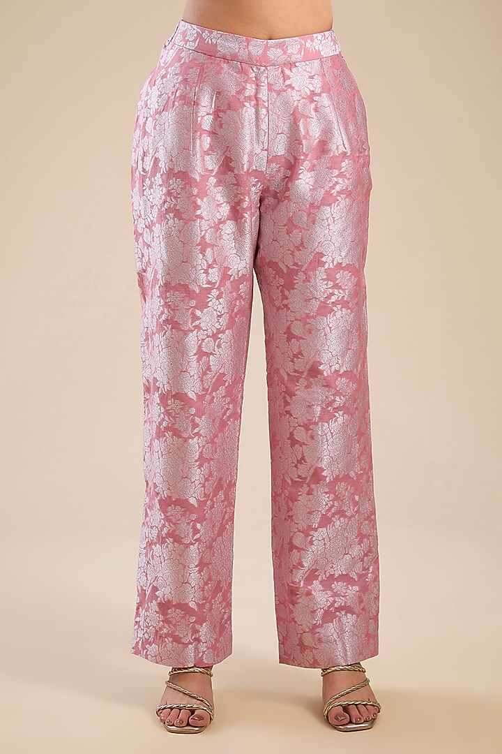 Lilac Brocade & Dupion Silk Patchwork Kaftan Set by Petticoat Lane at Pernia's Pop Up Shop