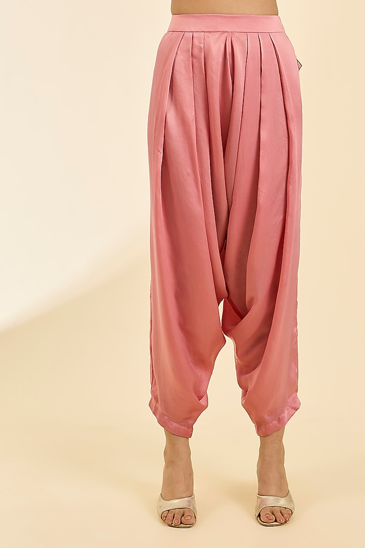 Lilac Dupion Silk & Satin Patchwork Kurta Set by Petticoat Lane at Pernia's Pop Up Shop